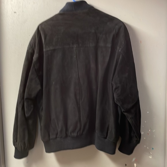 Vintage Black Suede Camel Bomber Jacket XL Advertising - Picture 5 of 9